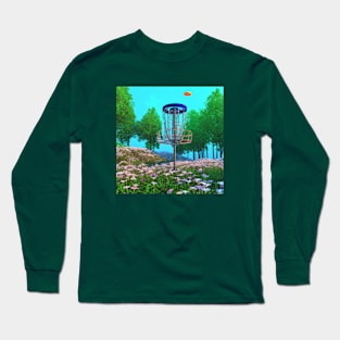 Disc Golf in a Field of Flowers Long Sleeve T-Shirt